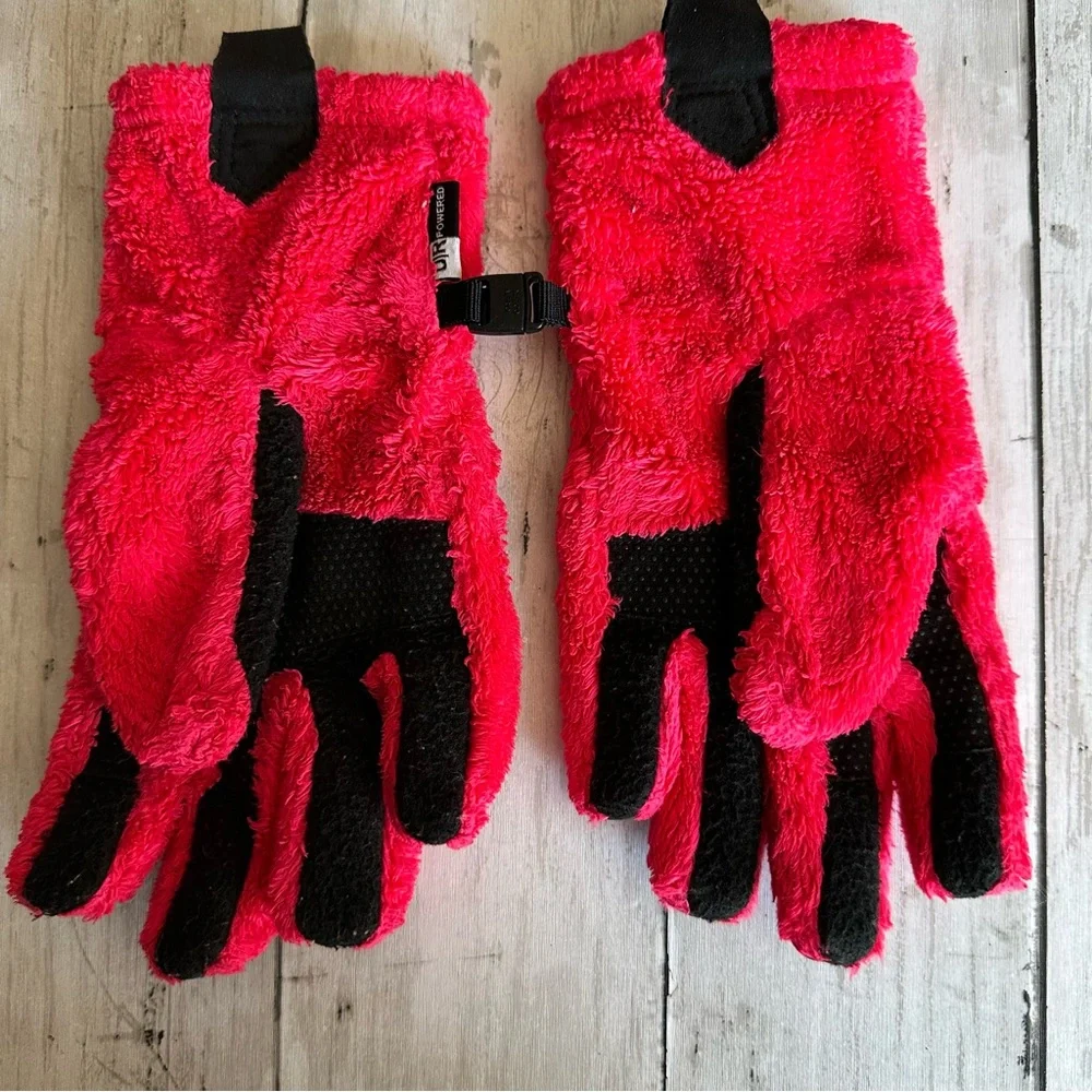PREOWNED THE NORTH FACE GIRLS PINK GLOVES SIZE LARGE L KIDS